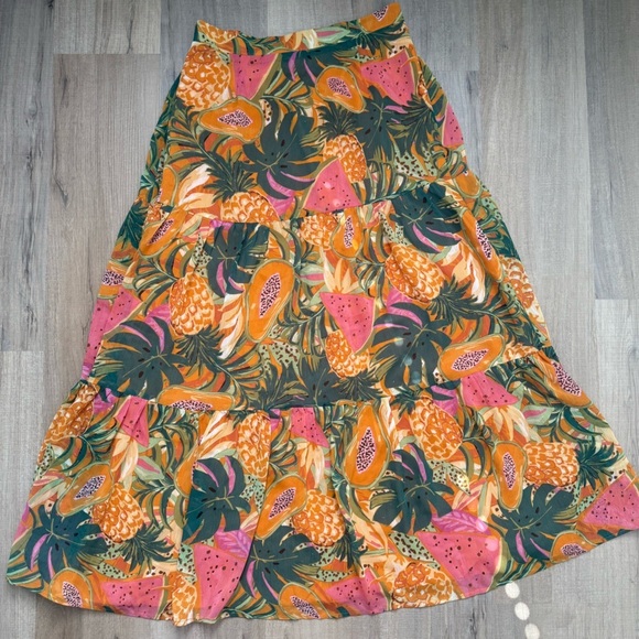 My Danielle Dresses & Skirts - My Danielle Beach Vibrant Tropical Stretchy A-line Prairie Layered Women’s Skirt